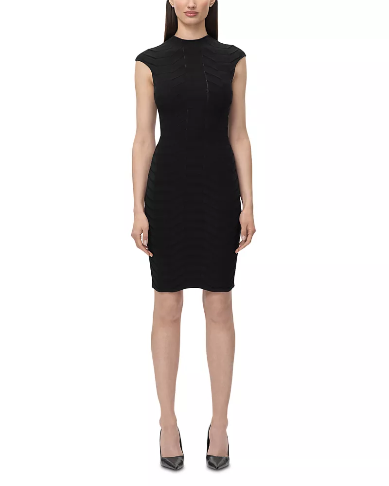 Herve Leger The Brittany Mock Neck Dress