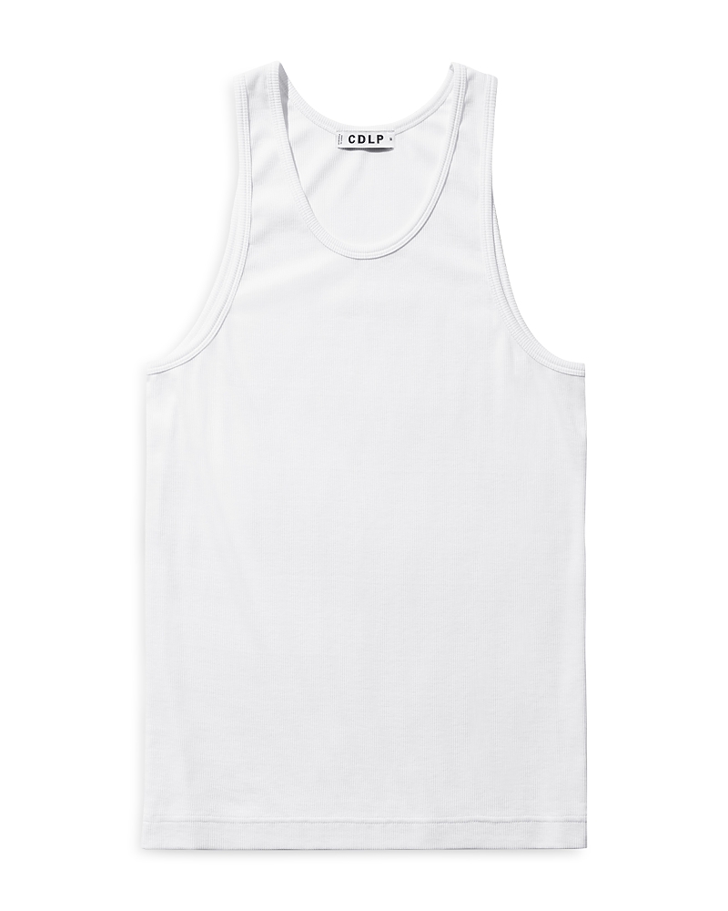 Cdlp Regular Ribbed Tank Top In White