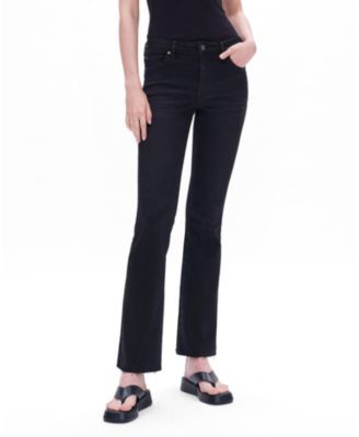  Mid Rise Bootcut Denim Jeans Stretch Comfortable in Black