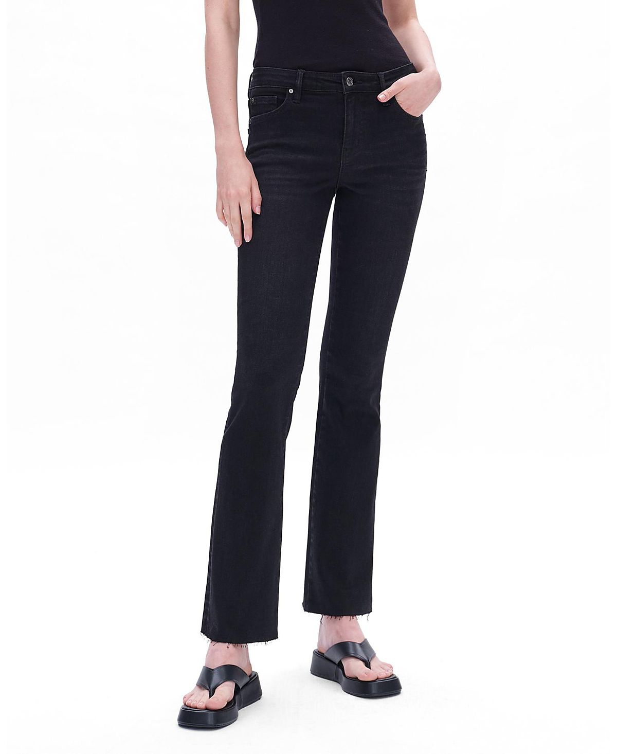 Bayeas Mid Rise Bootcut Denim Jeans Stretch Comfortable