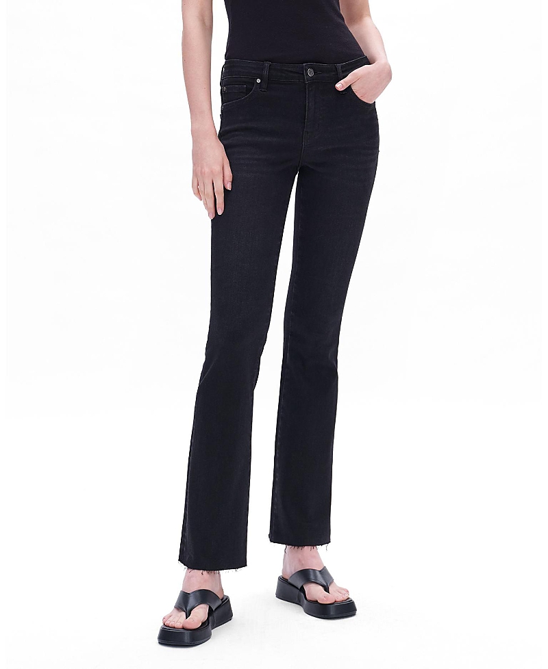 Bayeas Mid Rise Bootcut Denim Jeans Stretch Comfortable in Black