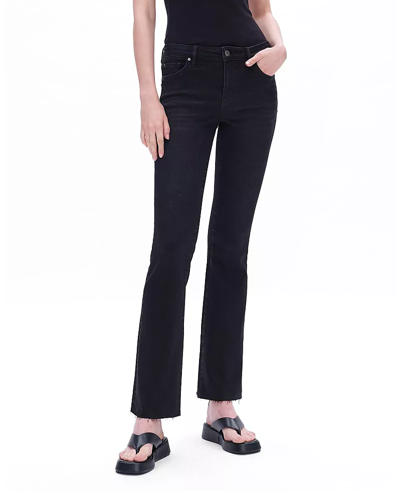 Bayeas Mid Rise Bootcut Denim Jeans Stretch Comfortable in Black