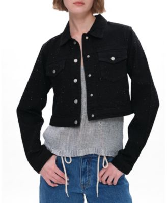  Denim Jacket with Rhinestone in Pureedge