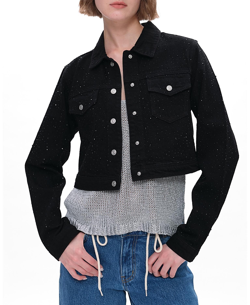 Bayeas Denim Jacket with Rhinestone in Pureedge