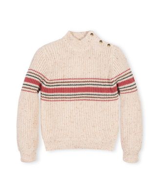 Girls' Organic Mock Neck Sweater with Buttons - Little Kid, Big Kid