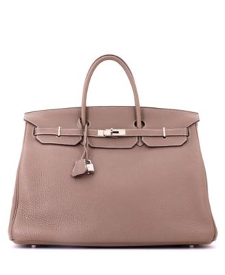 Birkin 40 Handbag Grey Togo with Palladium Hardware