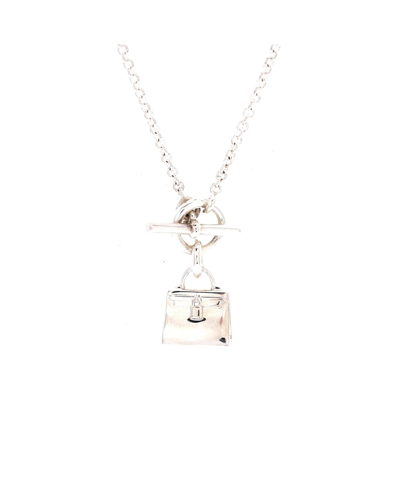 Pre-Owned HERMES Amulettes Kelly Pendant Nm Necklace Sterling Silver, 16