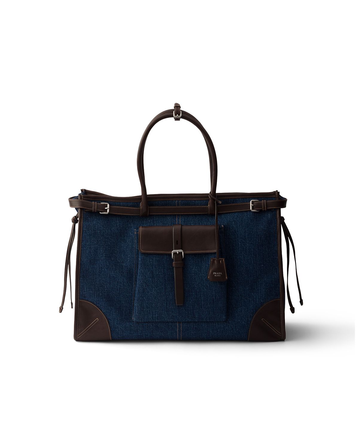 Prada Bonnie Denim and Leather Tote Bag