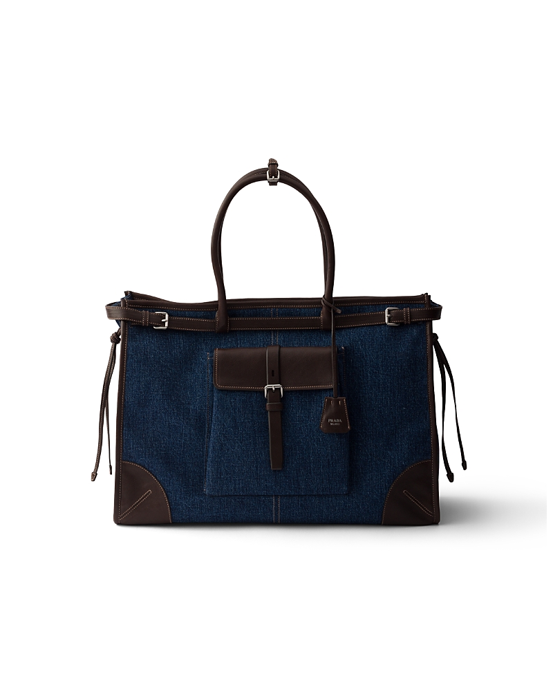 Prada Bonnie Denim and Leather Tote Bag · OS