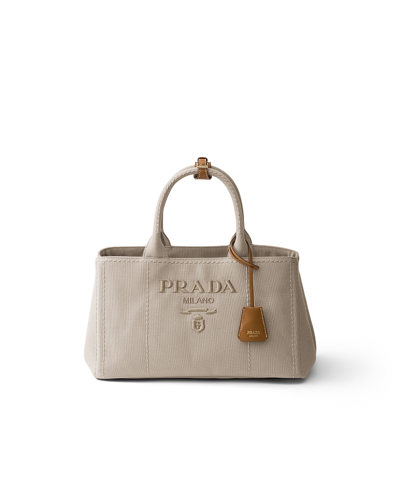 Prada Jardiniere Large Cotton Canvas Handbag