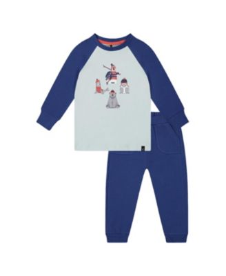  Boys' Organic Cotton Ski Graphic T-Shirt & Fleece Pant Set - Little Kid