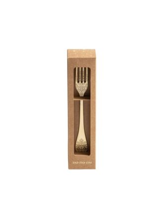  Dume Patterned Steel Dessert Fork Set of 4, 9" x 1.1" x 0.1"