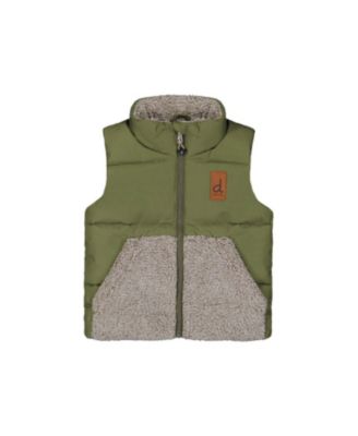 Boys' Sleeveless Quilted Fleece Pocket Mid-Season Vest - Little Kid, Big Kid