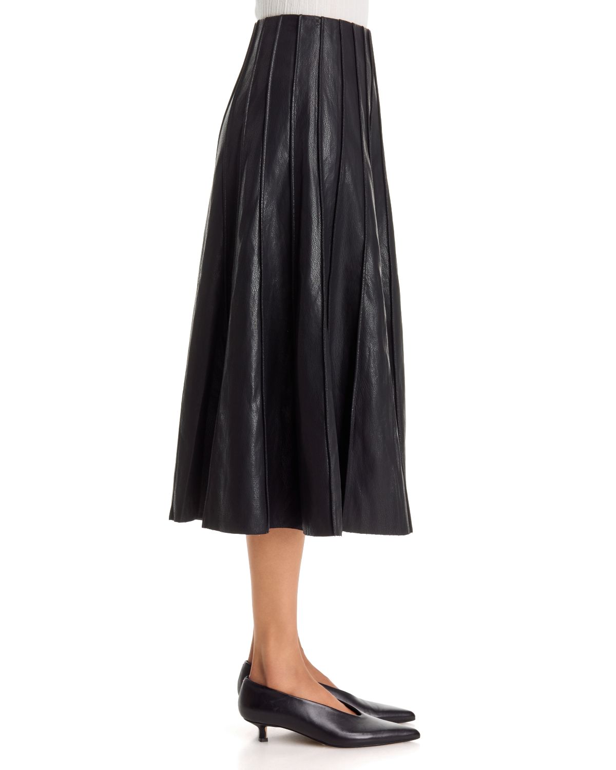 Faux Leather Seamed Midi Skirt thumbnail 4