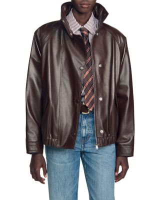 Joghen Stand Collar Leather Jacket