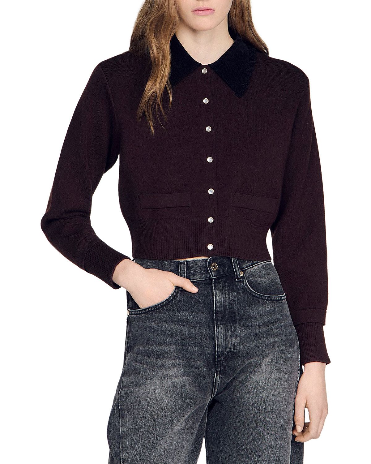 Sandro Etienne Collared Sweater