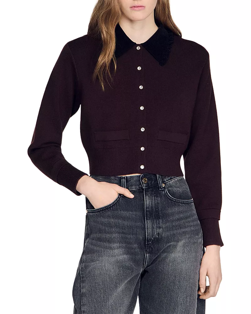 Sandro Etienne Collared Sweater