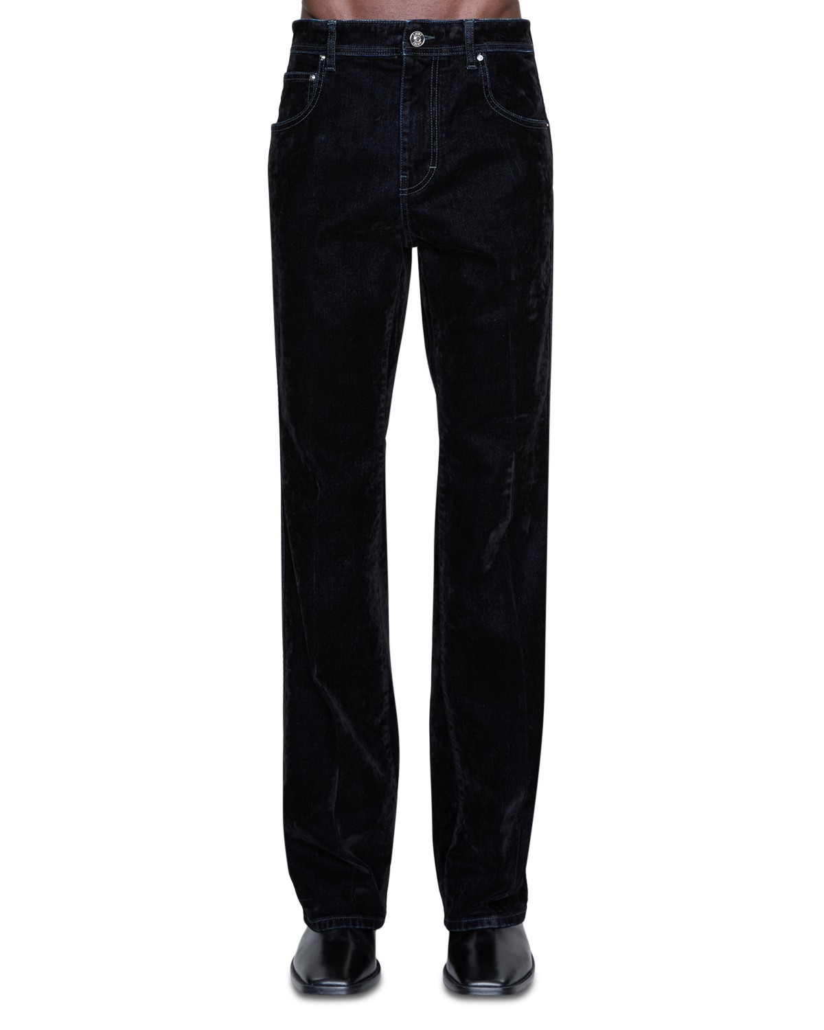 Amiri Vintage Fit Flock Jeans in Black