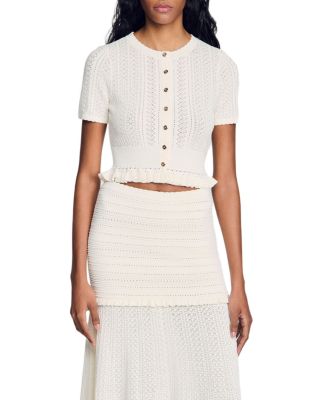 Larane Ruffled Pointelle Knit Top