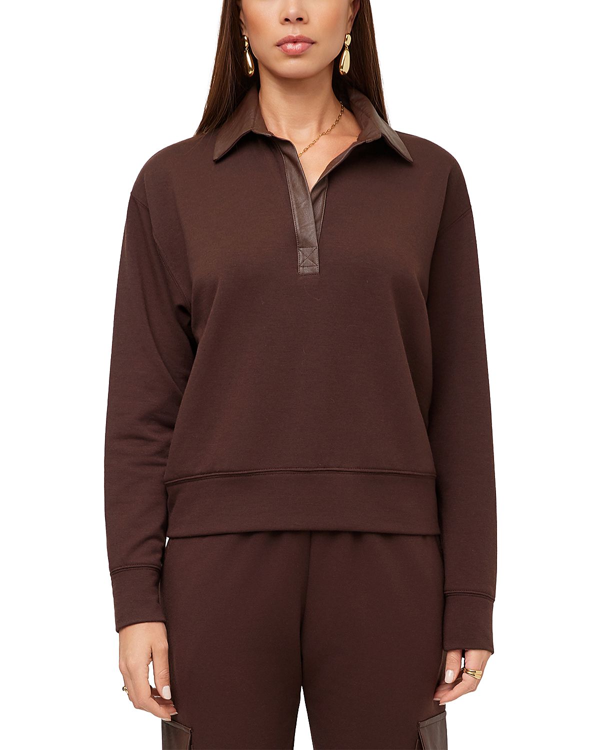 Fifteen Twenty Rachel Contrast Collar Long Sleeve Top