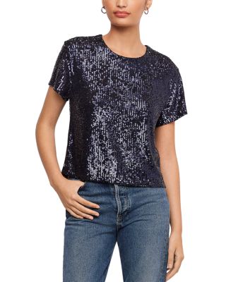 Aerin Sequin Short Sleeve Top