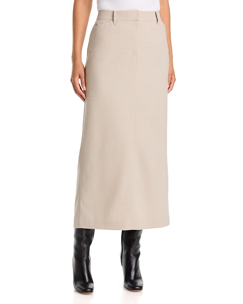 Lafayette 148 New York Wool-Blend Slit Back Midi Skirt