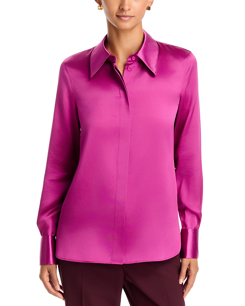 Lafayette 148 New York Silk French Cuff Shirt