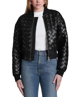 Faux Leather Bomber Jacket