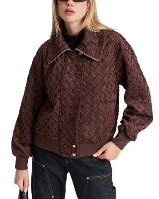 Faux Suede Down Bomber Jacket - thumbnail 2