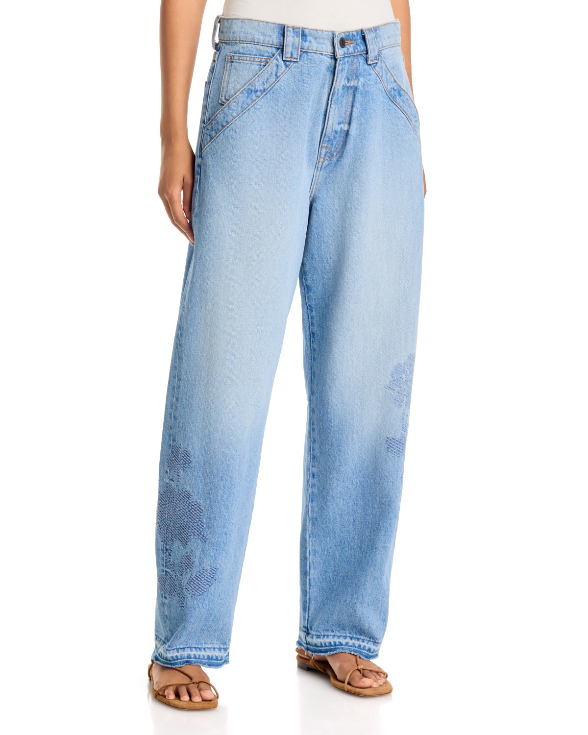 High Rise Barrel Jeans in Medium Wash