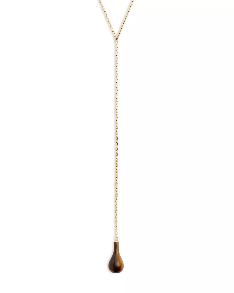 Toteme Tiger's Eye Drop Necklace, 24