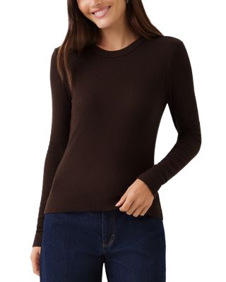 Ribbed Long Sleeve Crewneck Top