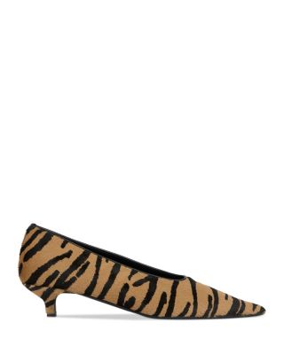 Women's Calf Hair Kitten Heel Pumps