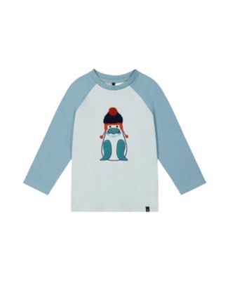 Boys' Organic Cotton Raglan Sleeve Walrus Graphic Long Sleeve T-Shirt - Little Kid