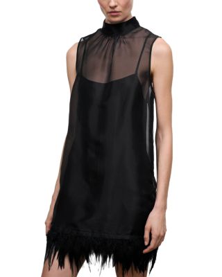 Albee Feather Trim Mini Dress