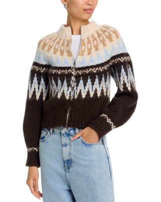 Fair Isle Zip Front Cardigan - Exclusive