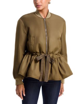 Cinq a Sept Valerina Peplum Hem Drawstring Coat