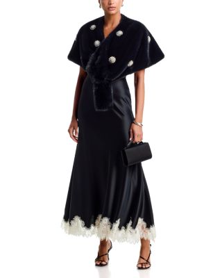 Rhinestone Dahlia Gianella Faux Fur Stole