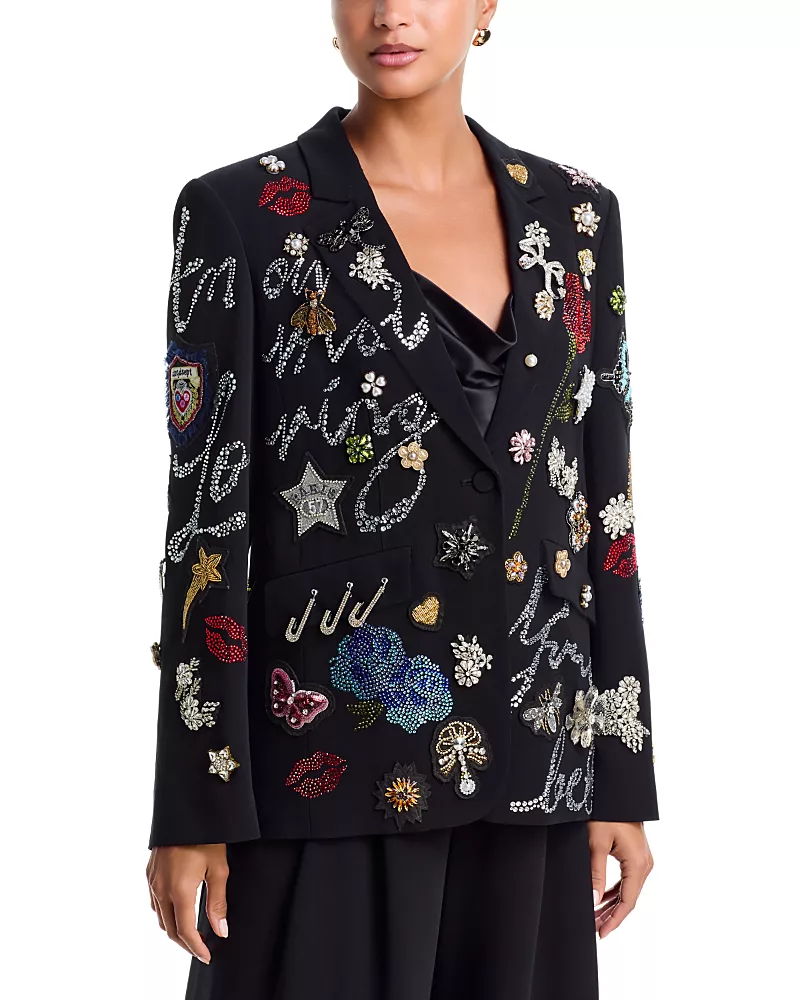 Cinq a Sept Kael Sequined Embroidered Blazer