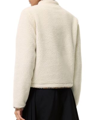 Cropped Wool Cashmere Blend Fleece Jacket - thumbnail 2
