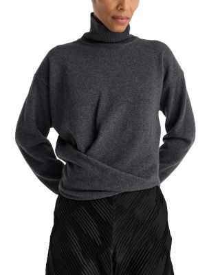 Sculptural Wool Cashmere Turtleneck Sweater