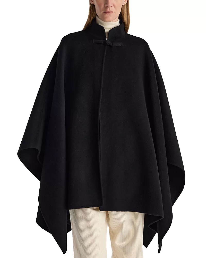 Rohe Wool-Blend Double Faced Pankou Closure Poncho