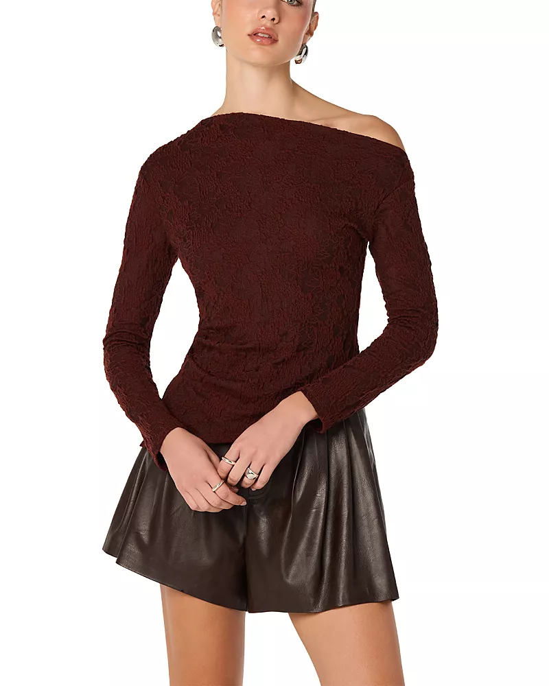 Astr the Label Miah Asymmetric Neck Top