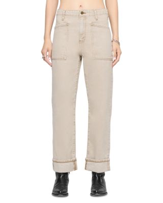 The Bender High Rise Utility Jeans in Quiet Khaki