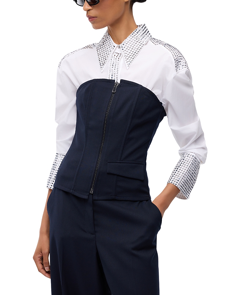 Pinko Cannubi Zip Front Corset Top