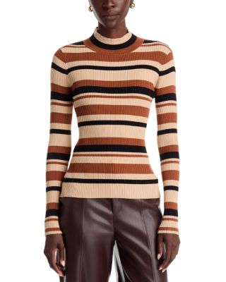Mock Neck Ribbed Sweater