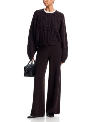 Winroe Cable Knit Cashmere Cardigan & Olanda Wide Leg Pants