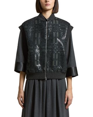 Sequin Zip Front Waistcoat