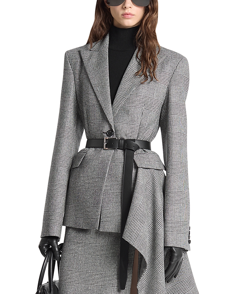 Michael Kors Collection Glenplaid Streamer One Button Blazer