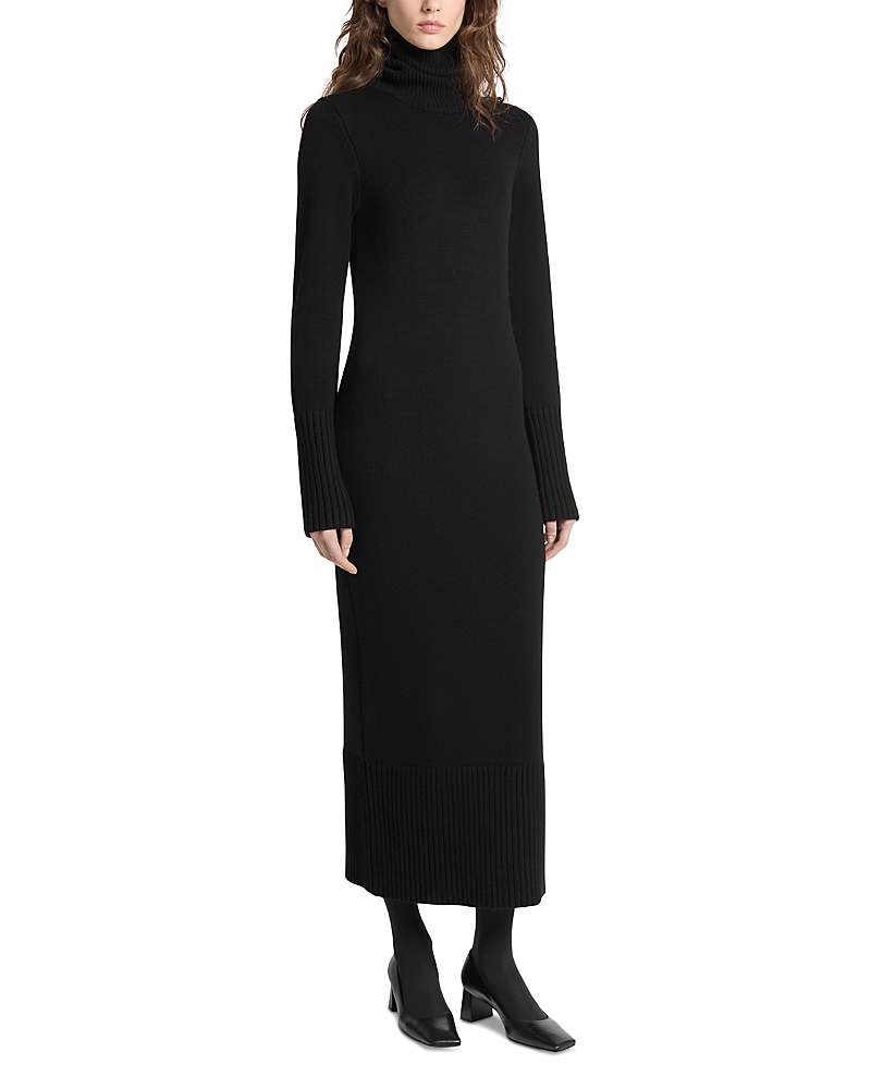 Michael Kors Collection Merino Wool Turtleneck Long Sleeve Dress